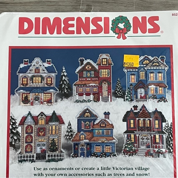 NWT Dimensions Victorian House Counted Cross Stitch Ornaments (Set of 6) - Picture 4 of 10